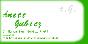 anett gubicz business card